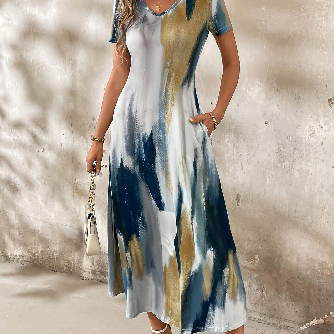Olivia - Elegant Tie-Dye Dress