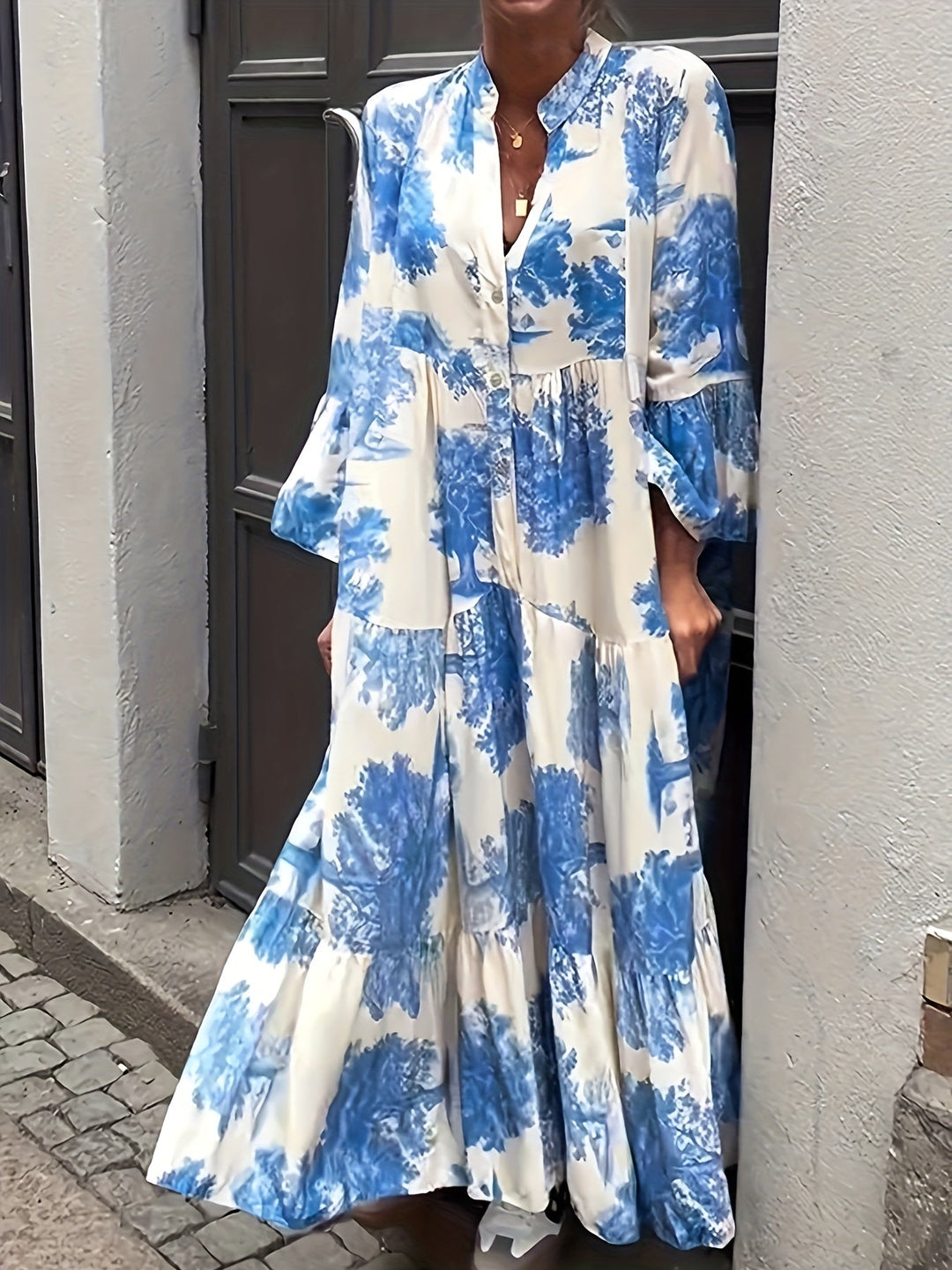 Hannah - Stylish Floral Print Casual Dress