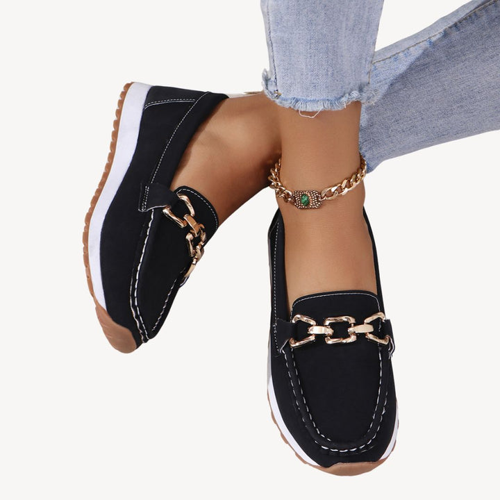 Loravelle I Orthopedic Suede Loafers Women Chain