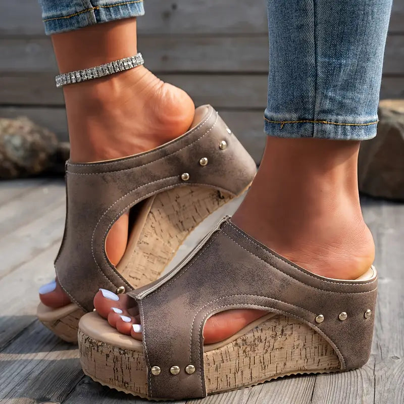 Aria™ - Stylish Retro Wedge Sandals