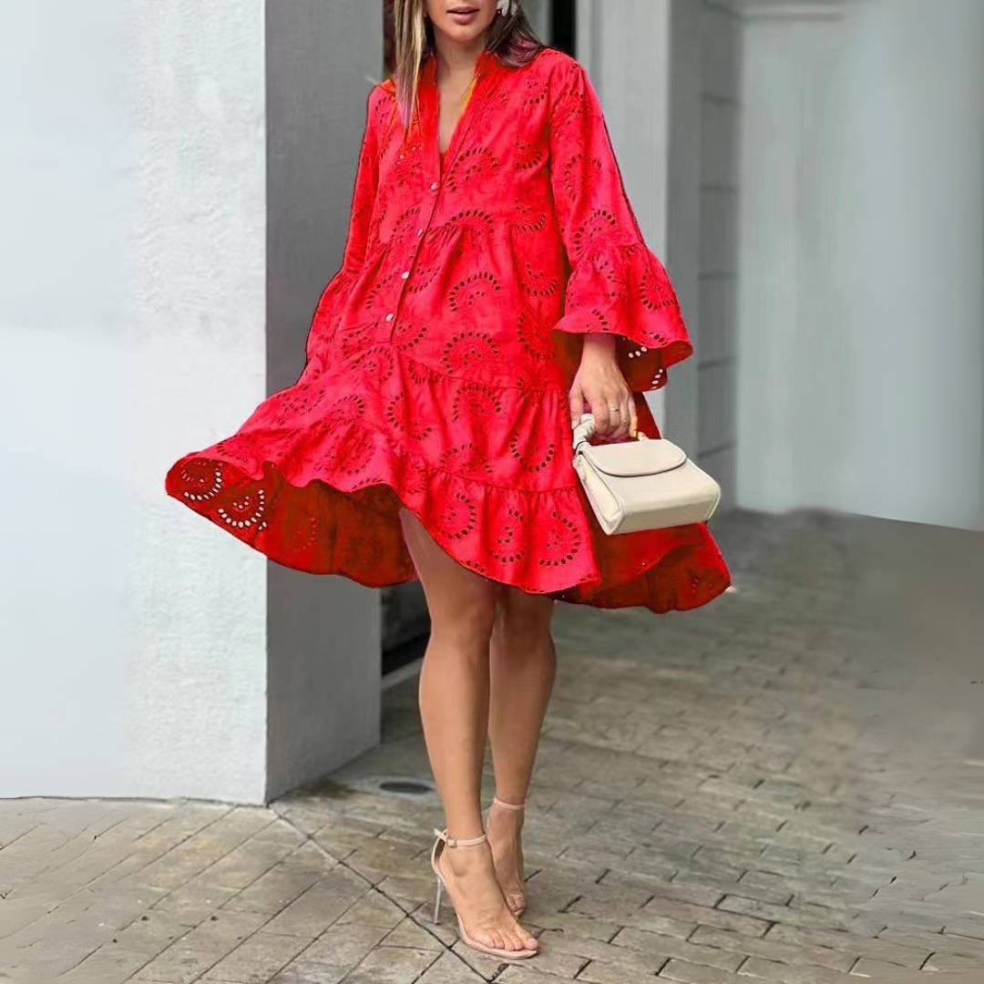 Cindy | Embroidered Tiered Mini Dress