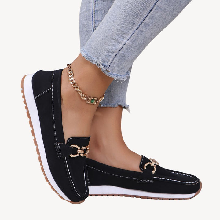 Loravelle I Orthopedic Suede Loafers Women Chain