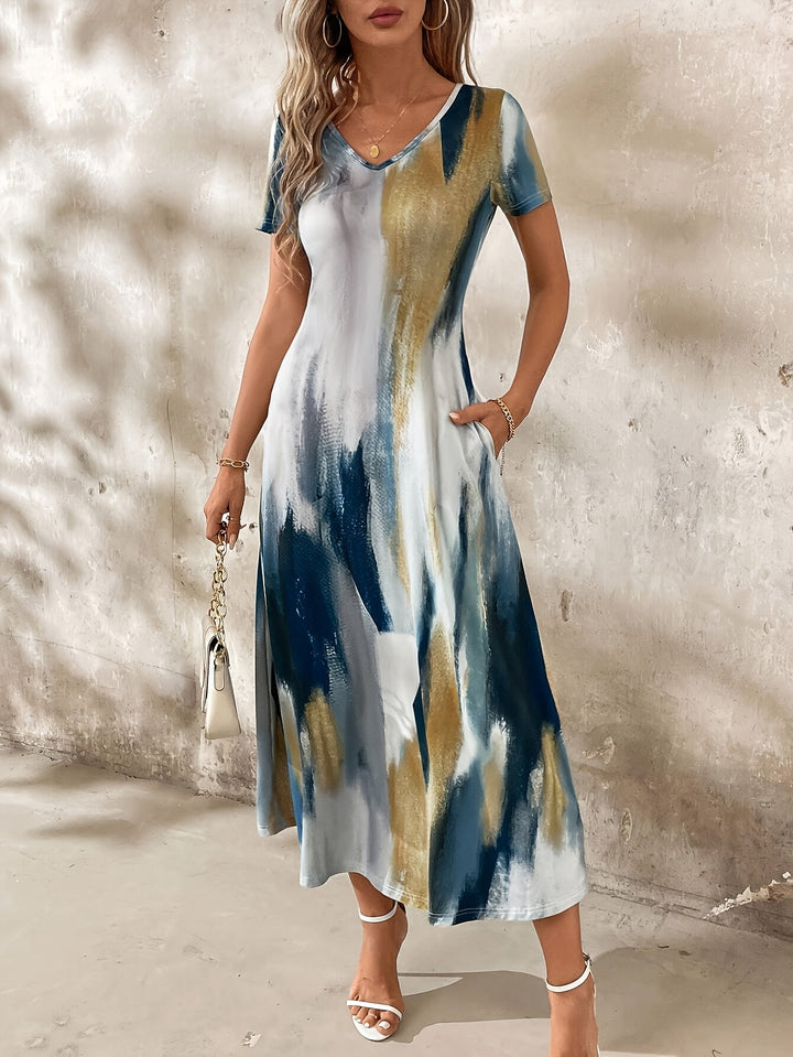 Olivia - Elegant Tie-Dye Dress