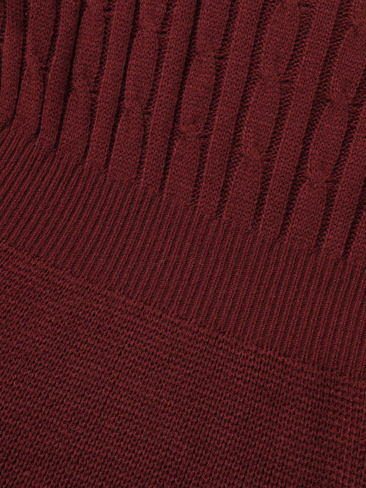 Miriam I Cable Knit Fit-and-Flare Midi Dress