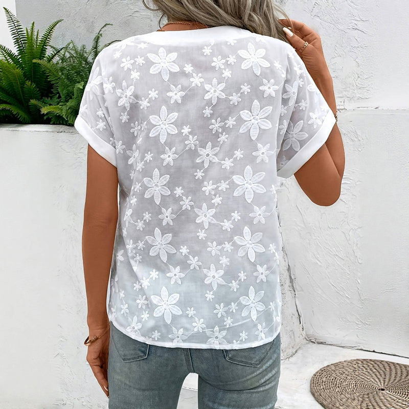 Elegant Floral Embroidered Blouse