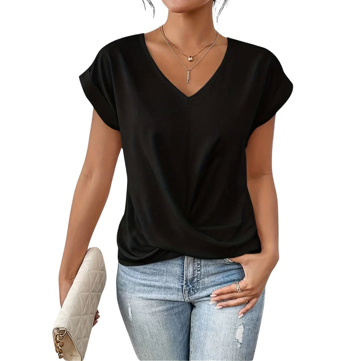 Clara | Twist Front V-Neck Top