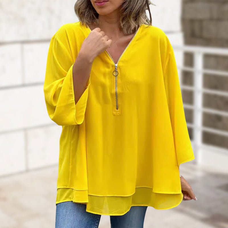 Lorelai™ | Women’s Chiffon Zipper Blouse