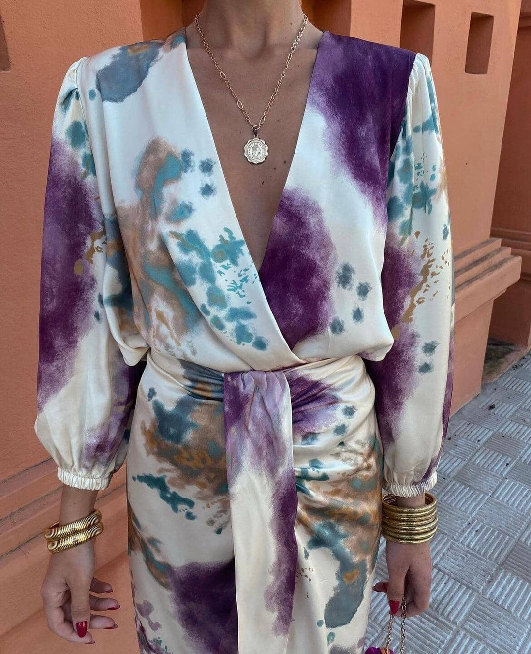 Mora - Pastel Tie-Dye Midi Dress