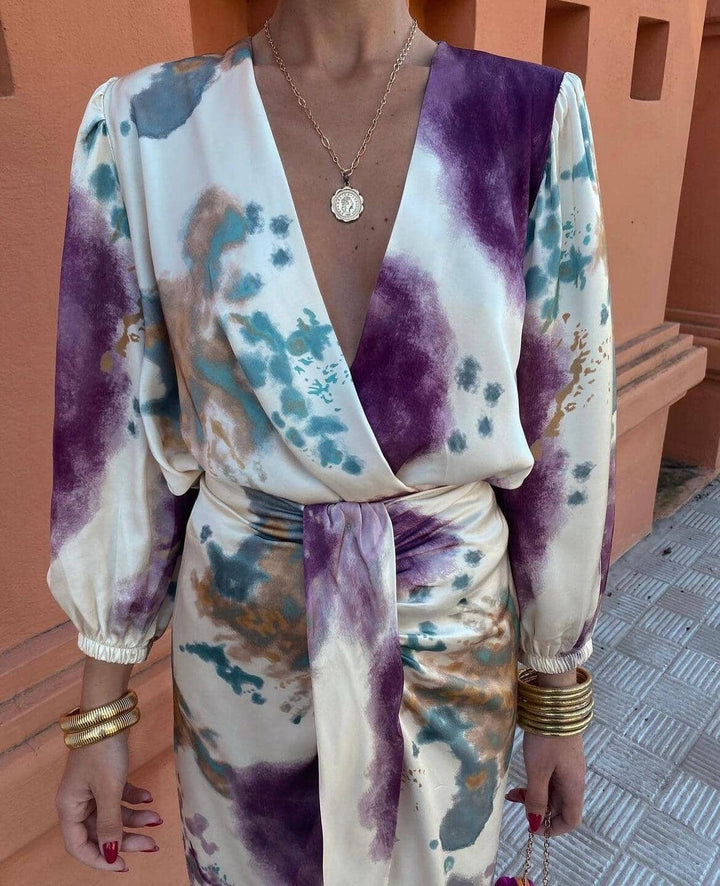 Mora - Pastel Tie-Dye Midi Dress