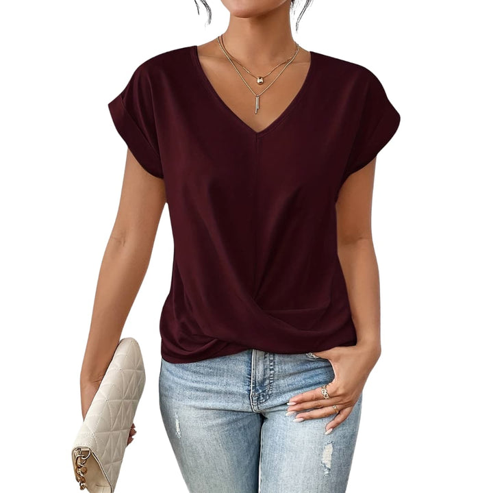 Clara | Twist Front V-Neck Top