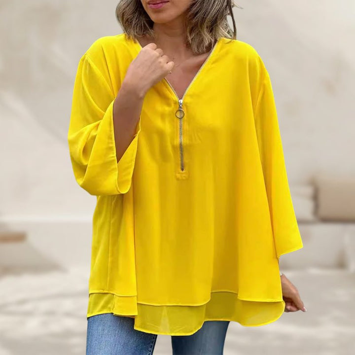 Lorelai™ | Women’s Chiffon Zipper Blouse