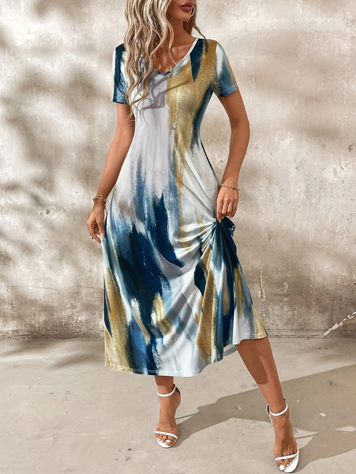 Olivia - Elegant Tie-Dye Dress