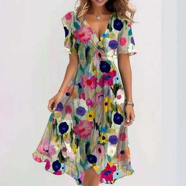 Simone I Elegant Flowing Skirt Dress