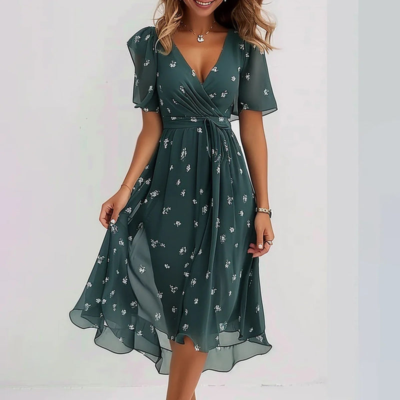 Simone I Elegant Flowing Skirt Dress