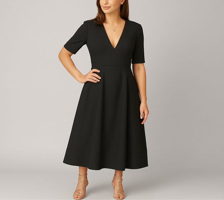 Lorena I Midi Dress with Half Sleeves