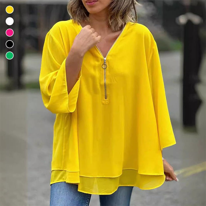 Lorelai™ | Women’s Chiffon Zipper Blouse