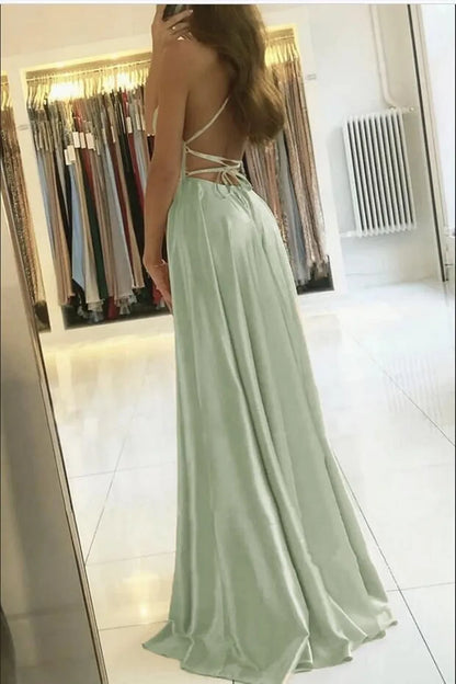 Elena | Dusty Rose Satin Prom Dress