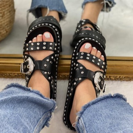 Marleen Black Slippers