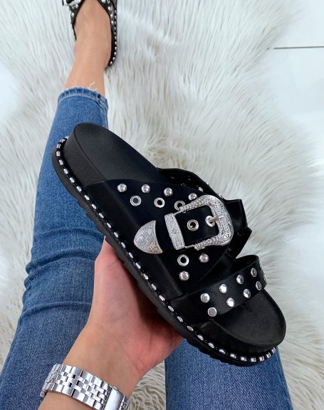 Marleen Black Slippers