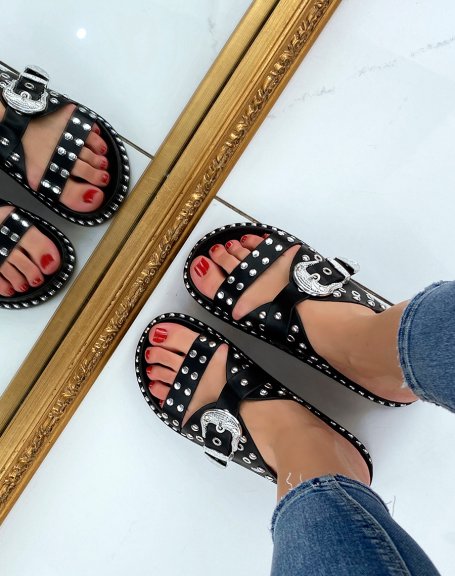 Marleen Black Slippers