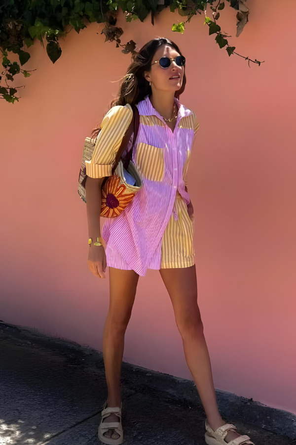 Charlotte - Summer Button Down Shirt and Short Set