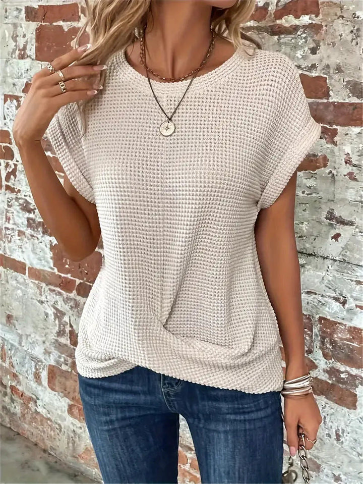 April | Waffle Knit Casual T-Shirt