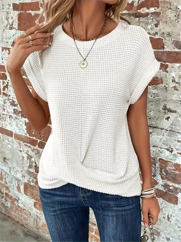 April | Waffle Knit Casual T-Shirt