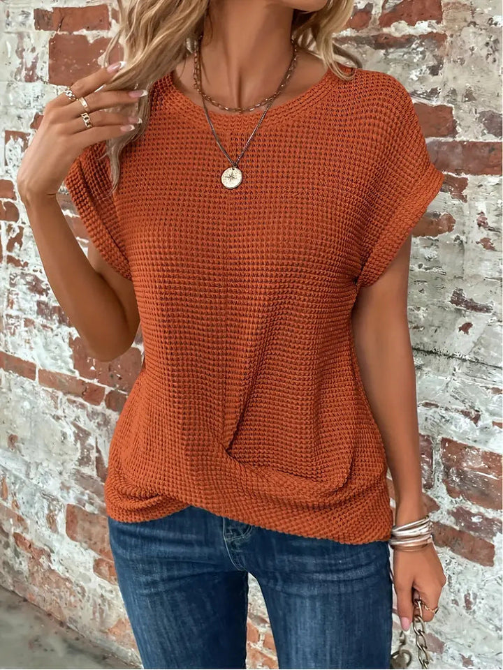 April | Waffle Knit Casual T-Shirt