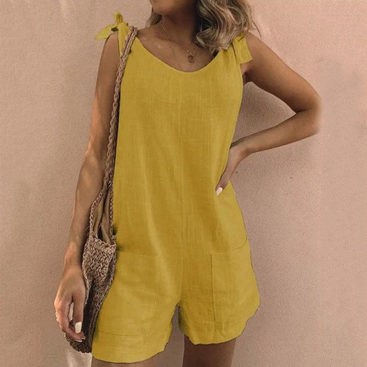 Daphne | Bow-Strap Pocket Playsuit