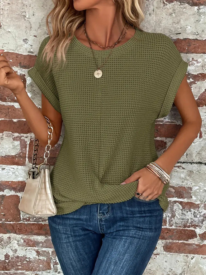 April | Waffle Knit Casual T-Shirt