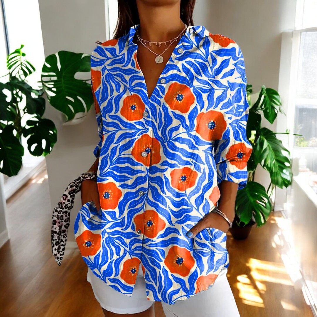 Carla™ | Vintage Floral Print Blouse