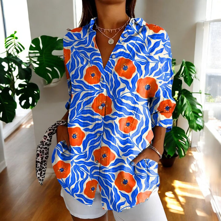 Carla™ | Vintage Floral Print Blouse