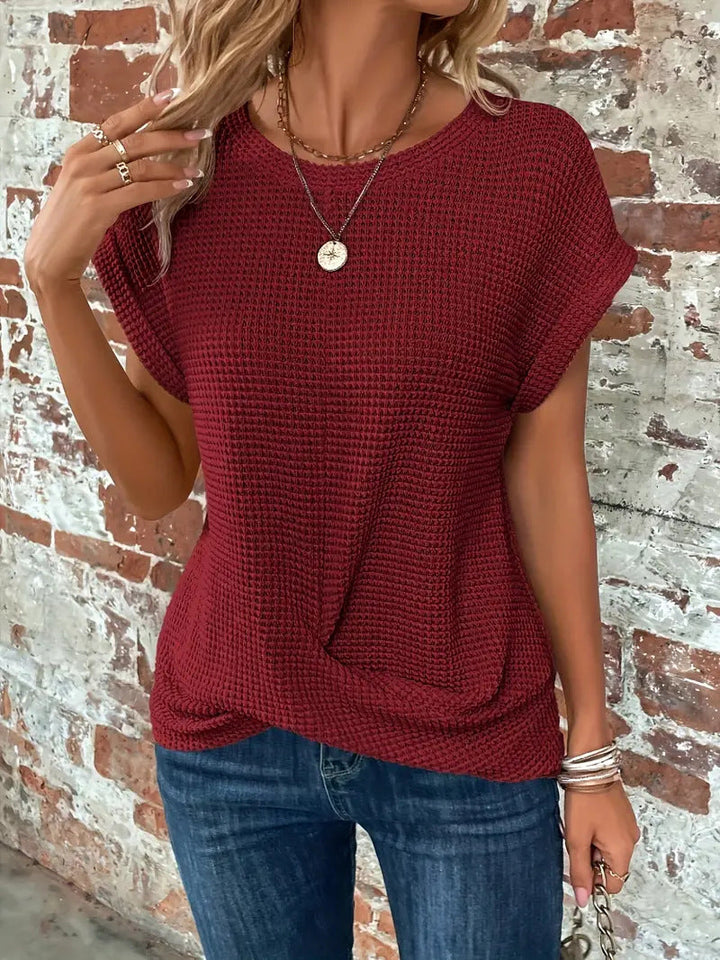 April | Waffle Knit Casual T-Shirt