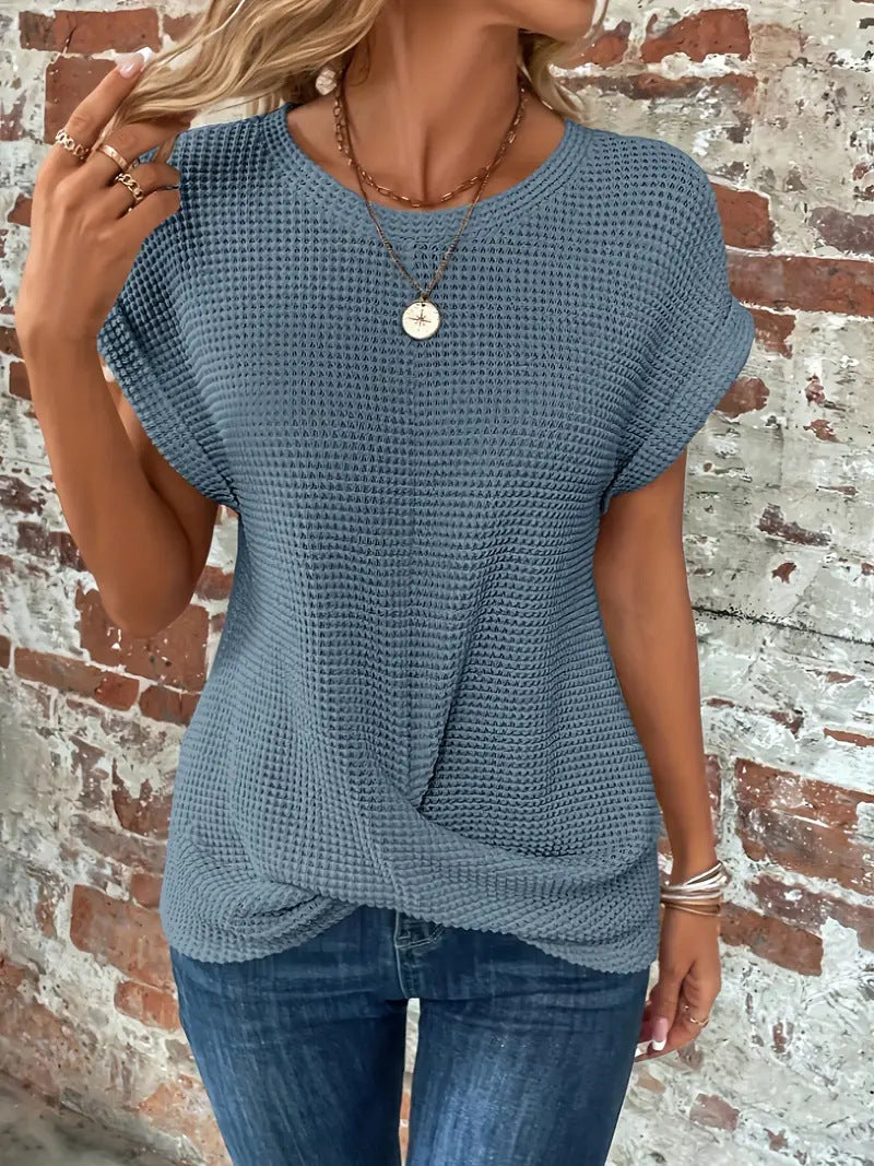 April | Waffle Knit Casual T-Shirt