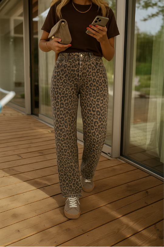 NADINE™ | THE LEOPARD FLARED TROUSERS