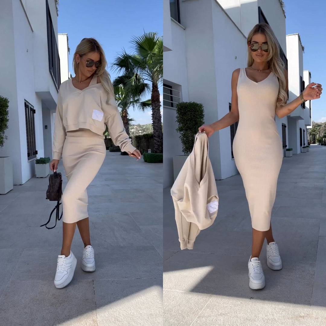 Mila I Elegant Dress With Sweater