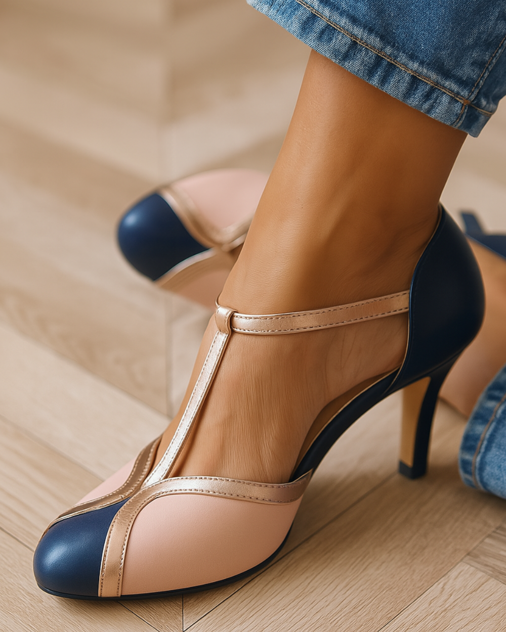 Rosini – Retro Sandals with Mid Heel