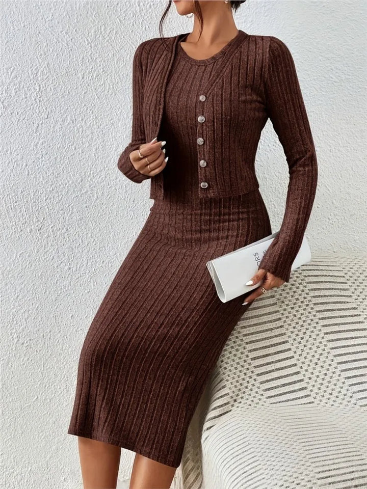 Mia™ - Elegant Slim Fit Dress with Jacket