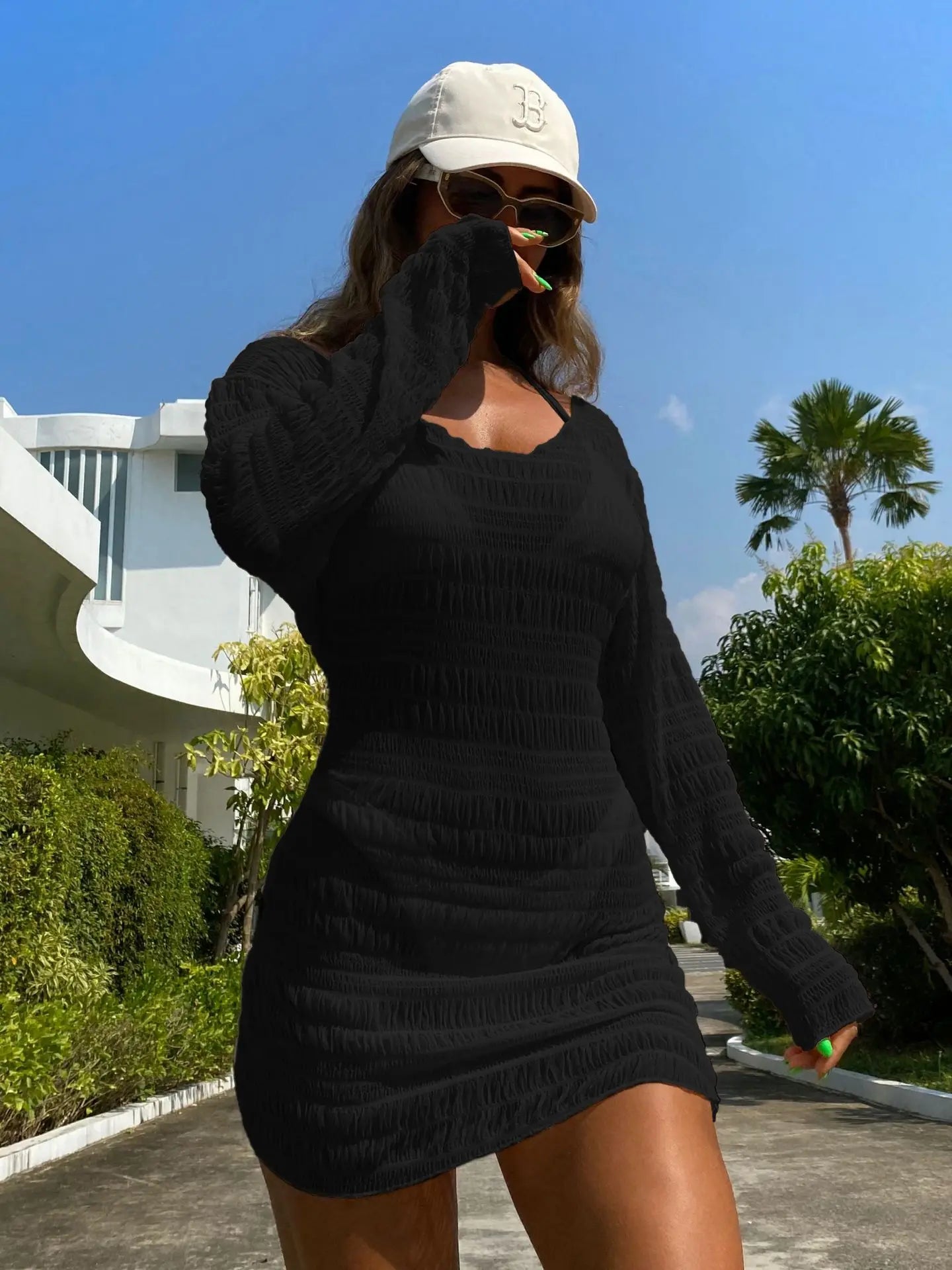 Halo | 3-Piece Knit Bikini Set with Backless Dress (Almost sold out)