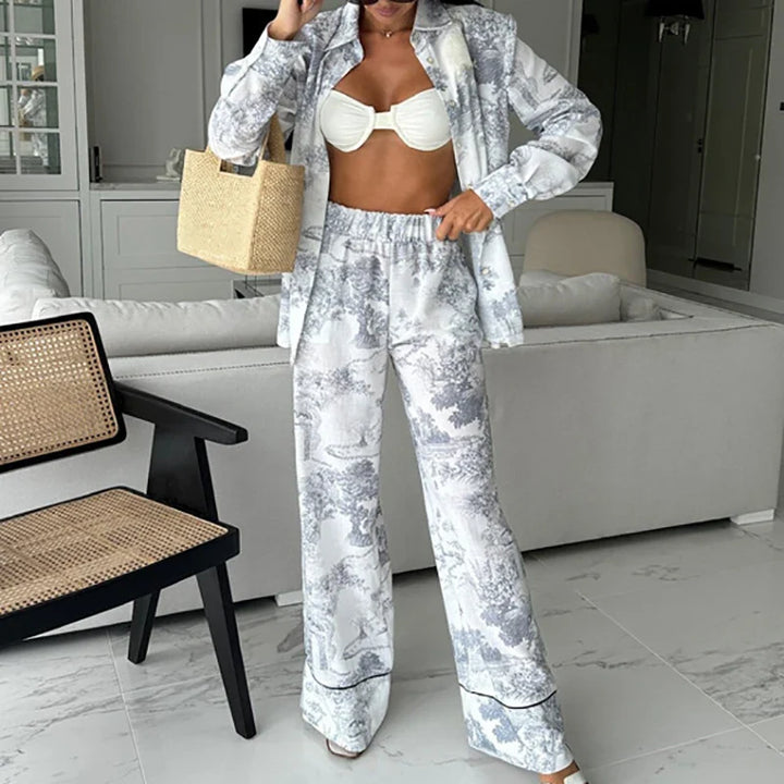 Mila - Elegant Long Sleeve Loose 2 Piece Set