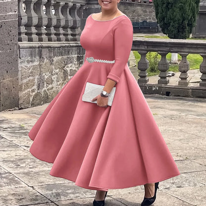 Alessia | Pleated Belted A-Line Maxi Dress