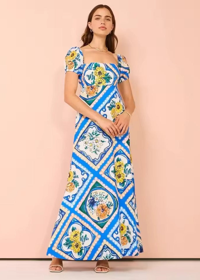 Lemony - Printed Long Summer Dress