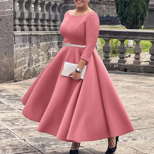Alessia | Pleated Belted A-Line Maxi Dress