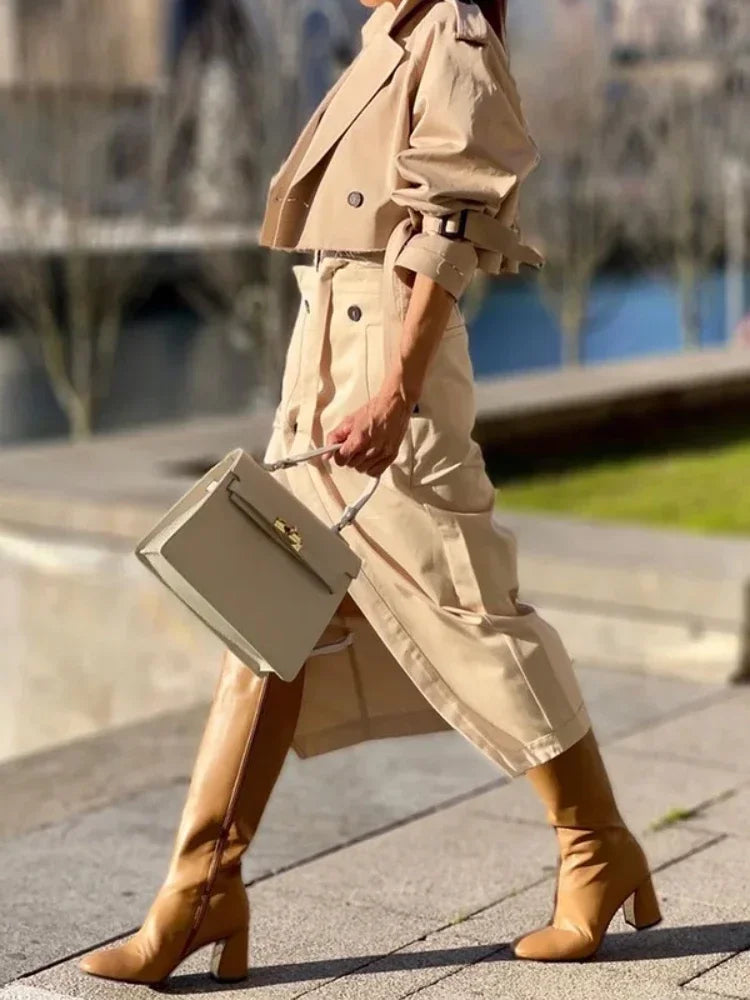 Zoe™- Elegant Jacket and Wrap Skirt Set