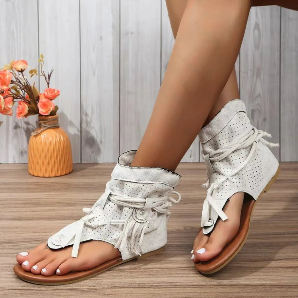 Ella™ - Vintage Fringe Accent Sandals