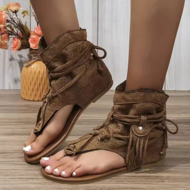 Ella™ - Vintage Fringe Accent Sandals