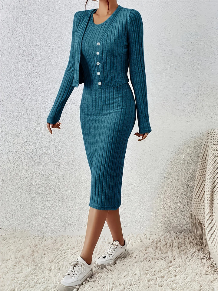 Mia™ - Elegant Slim Fit Dress with Jacket