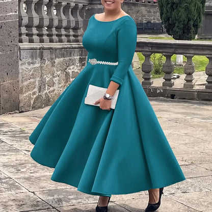 Alessia | Pleated Belted A-Line Maxi Dress