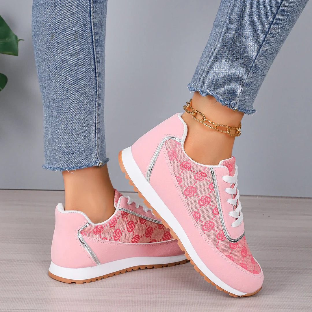 Lina™ - Retro Flower Embroider Sneakers