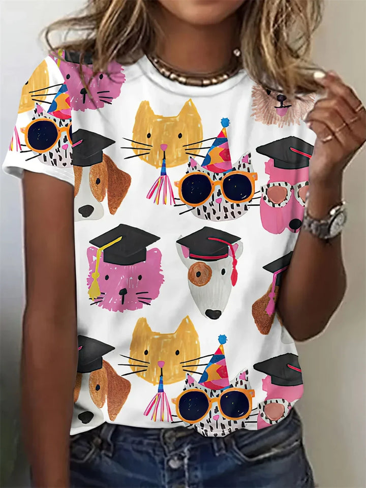 Scarlett™ - Handmade Women's Shirt with Animal Print